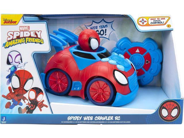 Marvel Spidey and His Amazing Friends Web Crawler RC - Remote-Controlled Vehicle - Features Built-in Super Hero with 4 Controller Functions, Blue &...