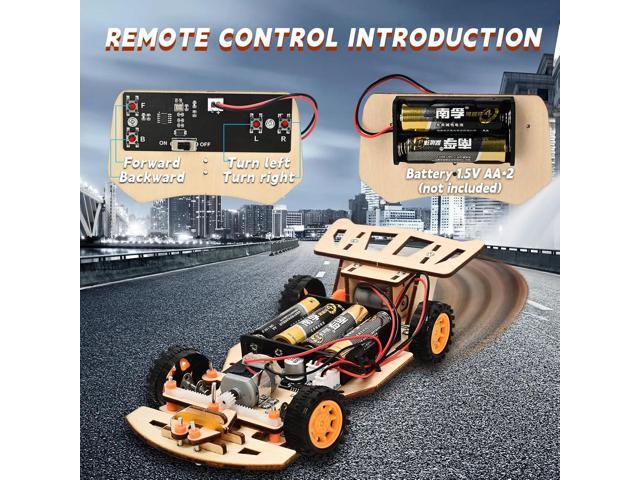 Self-Centering Steering Remote Control CarSTEM Projects for Kids Ages 8-12Engineering kit, DIY rc car kit, STEM Kits for Kids Ages 8-12