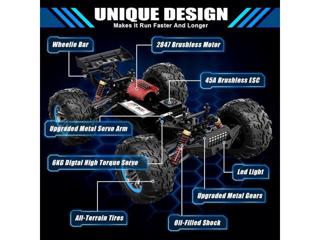 Hosim Brushless RC Cars, 1:10 68+ KMH High Speed Remote Control Car for Adults Boys, 4X4 All Terrains Waterproof Off Road Hobby Grade Large Fast...