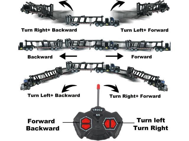 Remote Control Truck, 14' 1:48 mini Truck Toy, equipped with 2 Rechargeable Batteries, Semi-Trailers include Car Carriers, Tank Trucks and...