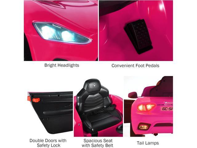 Costzon Ride on Car, Pink Licensed Maserati Gbili 12V Battery Powered Electric Car with Parent Remote Control & Manual Modes, Horn, Lights, MP3,...