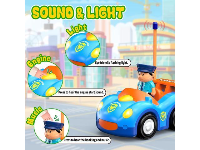 Remote Control Car for Toddlers, RC Police Car Toys for 2 3 4 5 Year Old Boy, Radio Controlled Car Ages 2-4 with Lights & Music, First Birthday...