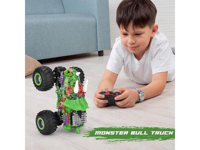 PREBOX Remote Control Monster Truck for Boys 8-12 - RC Dinosaur Car Toys for Kids Age 4-7, Birthday for Boys with Music Lights