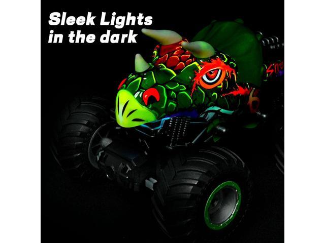 PREBOX Remote Control Monster Truck for Boys 8-12 - RC Dinosaur Car Toys for Kids Age 4-7, Birthday for Boys with Music Lights
