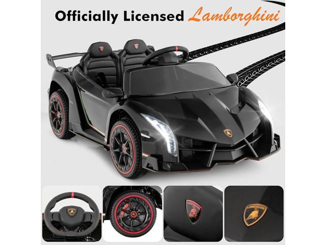 INFANS 2 Seater Kids Ride on Car, 12V 4WD Licensed Lamborghini Veneno Powered Electric Vehicle with Hydraulic Doors, Rocking Mode, Adjustable...