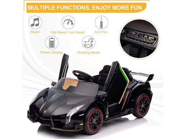 Winado 12V Ride on Car, Electric Vehicle Licensed Lamborghini Veneno for Kids, Battery Powered Car Toy w/Parent Control, Hydraulic Doors, 3 Speeds,...