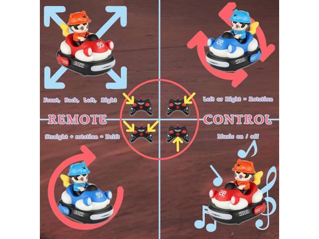 2Pcs Remote Control Cars Toys Rechargeable RC Speed Bumper Cars Mini Remote Controlled Ejector Vehicles Birthday Toy Gifts for Toddler Child Teen