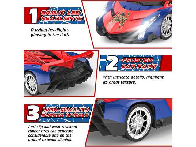 Growsland 2024 Remote Control Car for Kids, RC Cars for Boys Kids 1:18 Electric Vehicle Toy Car Hobby Racing Car Toys with Lights & Controller,...