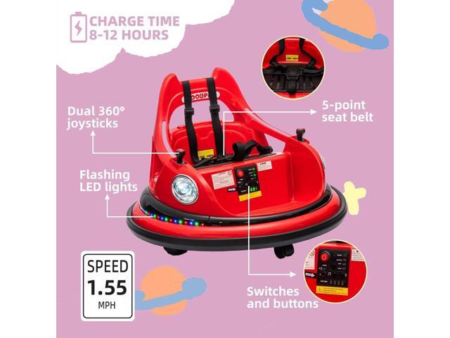 12V Bumper Car for Kids, Bumper Car for Toddlers W/Remote Control, Electric Ride On Car with LED Lights & 360 Degree Spin, Bluetooth,...