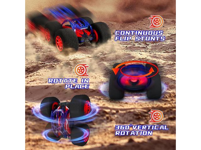 Stunt Remote Control Car with Oversized Sponge Tires Outdoor Indoor RC Car 2.4GHz Electric Race Stunt Vehicle Toy Double Sided 360° Rolling...