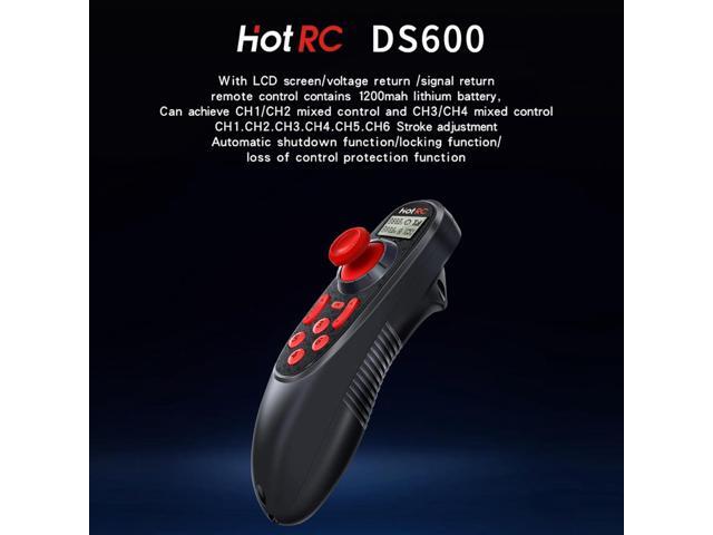 HOTRC DS-600 6CH 2.4GHz RC Transmitter and Receiver Remote Controller with DS 600 PWM 6 Channel Receiver for RC Boat (w/PWM RX)