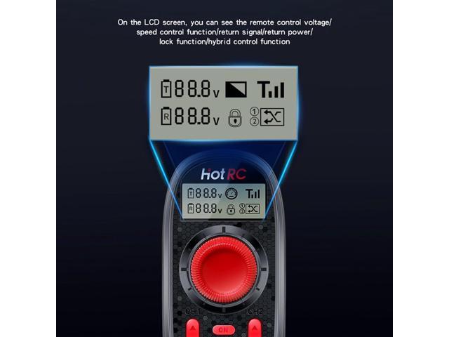 HOTRC DS-600 6CH 2.4GHz RC Transmitter and Receiver Remote Controller with DS 600 PWM 6 Channel Receiver for RC Boat (w/PWM RX)