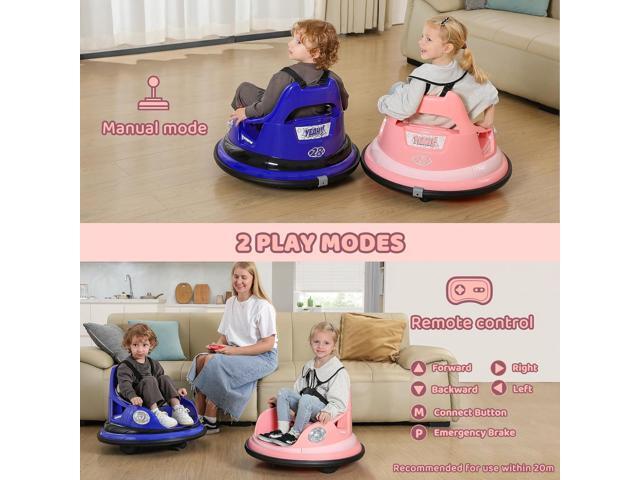 ELEMARA Bumper Car for Kids,1.9mph Max,12V Toddler Ride on Toys with Remote Control,2-Speed,2 Playing Modes,360 Degree Spin,Bumping Toy Gifts...