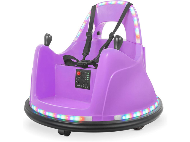 Kidzone Smart Bumper Car for Toddler & Kids 1.5-6 Years Old, 12V 2-Speeds Electric Ride On Bumping Toy Gifts W/Remote Control, APP Control, LED...