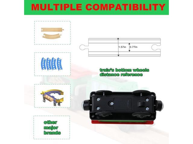 Battery Operated Locomotive Train Set for Wooden Train Track Electric Remote Control Magnetic Train Vehicles Toy Powerful Engine Light Train Cars...
