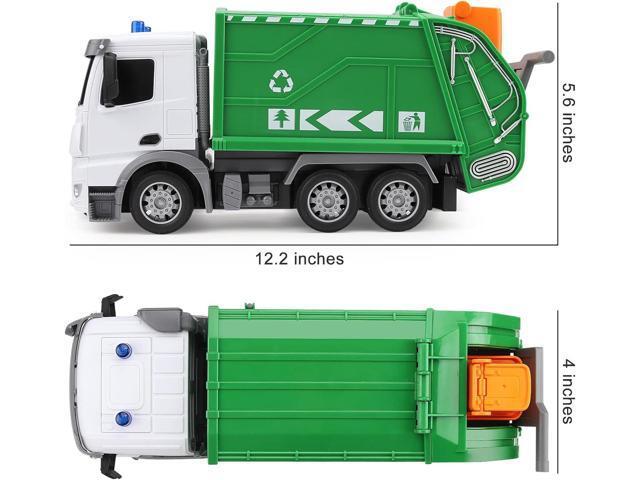 2.4Ghz Remote Control Garbage Truck Toys, RC Trash Truck Toys for Boys with Trash Bin Real Lights, 1/24 Scale 6 Channel Rechargeable Recycling...