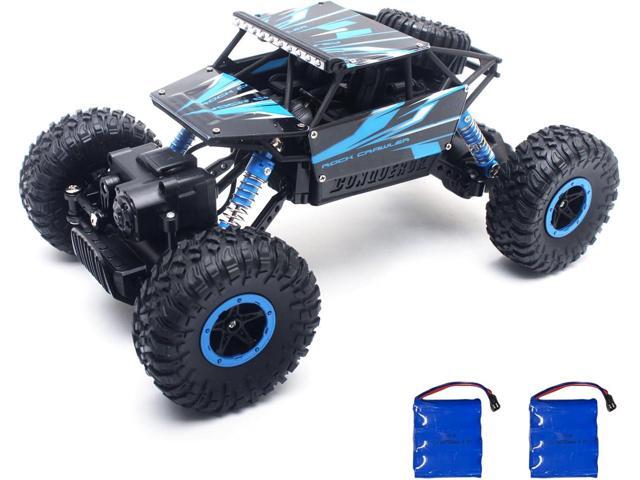 Cheerwing 1:18 Rock Crawler 2.4Ghz Remote Control Car 4WD Off Road RC Monster Truck 2 Battery (Blue)