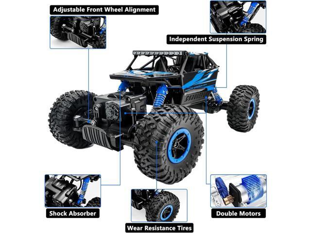 Cheerwing 1:18 Rock Crawler 2.4Ghz Remote Control Car 4WD Off Road RC Monster Truck 2 Battery (Blue)