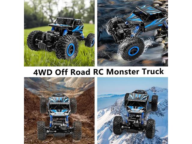 Cheerwing 1:18 Rock Crawler 2.4Ghz Remote Control Car 4WD Off Road RC Monster Truck 2 Battery (Blue)