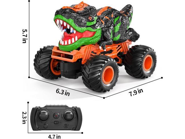 TEMI Remote Control T-rex Truck for Kids 3-5 Years, 1:24 Scale Monster Truck with Roar, Light and Mist Spray, High Speed Off Road Dinosaur Truck...