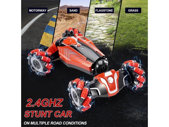 Gesture Sensing RC Stunt car, 4WD Drive Watch Remote-Controlled Vehicle, Bidirectional Drifting Off-Road Vehicle with Music and Lights Toys for...