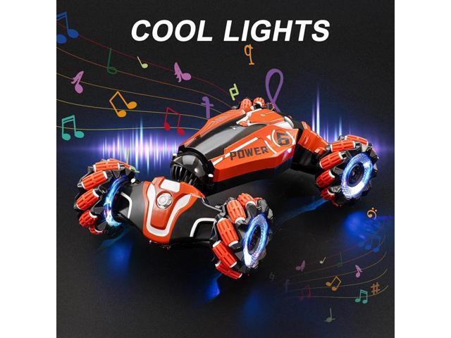 Gesture Sensing RC Stunt car, 4WD Drive Watch Remote-Controlled Vehicle, Bidirectional Drifting Off-Road Vehicle with Music and Lights Toys for...