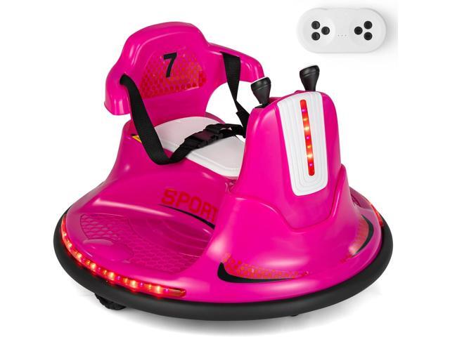 Costzon 12V Kids Ride On Bumper Car, Electric Bumper Car w/Dual Joysticks, Remote Control, 360Â° Spin, Slow Start Function, LED Lights & Fun Music,...