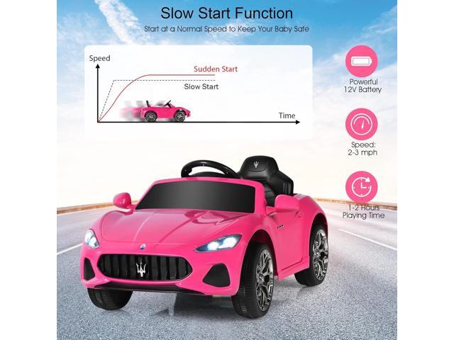 HONEY JOY Pink Ride On Car, Licensed Maserati 12V Battery Powered Electric Car for Kids with Parent Remote Control, Lights, Horn, Music, 4-Wheel...