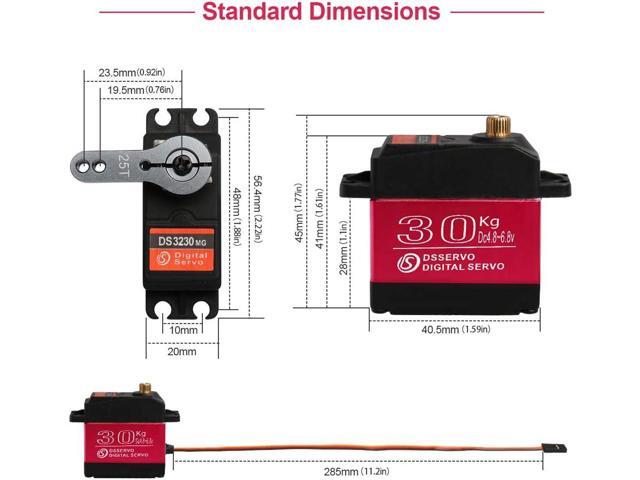 30KG Digital servo high Torque Full Metal Gear Waterproof, Suitable for RC Model Remote Control car with a Control Angle of 180°
