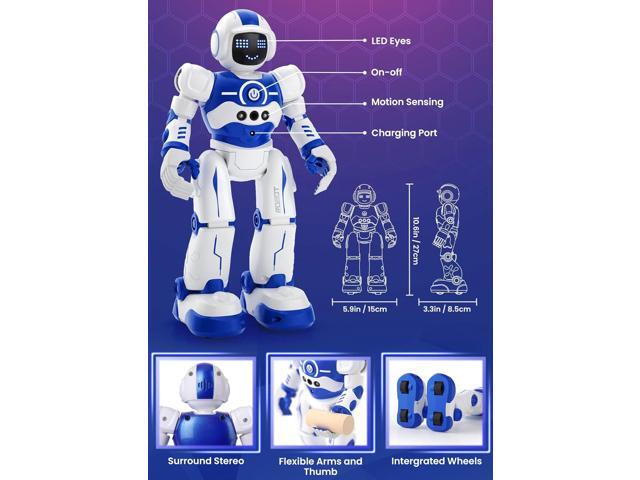 Robot Toys for Kids,Programmable Remote Control Smart Walking Dancing Robot Toy with Gesture & Sensing for Age 4 5 6 7 8 9 10 Year Old Boys for...