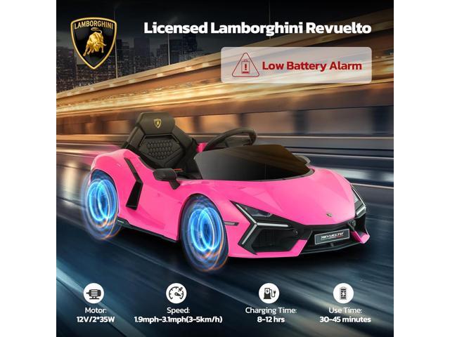 ELEMARA Licensed Lamborghini Ride On Car with Scissor Door,Electric car for Kids with Remote Control,12V Kids Car with Bluetooth,LED Light,MP3...