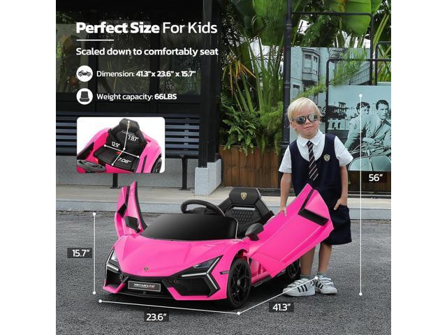 ELEMARA Licensed Lamborghini Ride On Car with Scissor Door,Electric car for Kids with Remote Control,12V Kids Car with Bluetooth,LED Light,MP3...