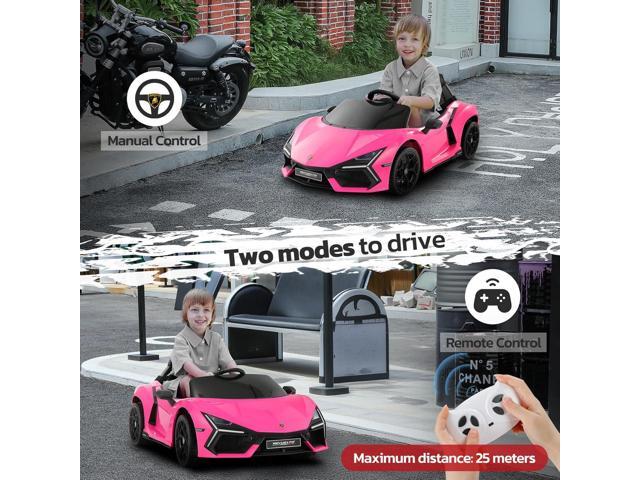 ELEMARA Licensed Lamborghini Ride On Car with Scissor Door,Electric car for Kids with Remote Control,12V Kids Car with Bluetooth,LED Light,MP3...