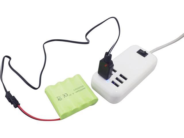 sea jump Accessories 2PCS AA 4.8V 800mAh Rechargeable RC Toy Car Battery SM2P Plug RC Truck Stunt Car Excavator Toy Car Battery and USB Charging Cable