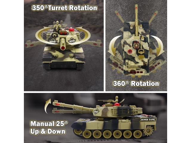 Remote Control Tank for Boys - Kids Simulated Army Tank Toy, 1:28 Scale 8 Channels RC Tanks with Toy Soldiers, 2 Batteries, Rotating Turret &...