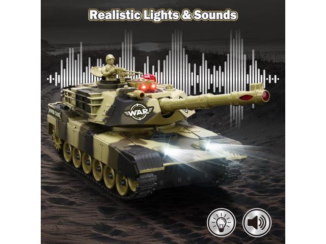 Remote Control Tank for Boys - Kids Simulated Army Tank Toy, 1:28 Scale 8 Channels RC Tanks with Toy Soldiers, 2 Batteries, Rotating Turret &...