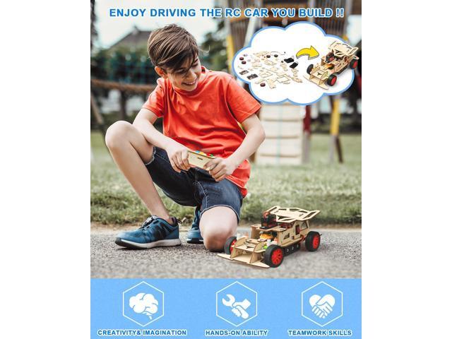 Poraxy STEM Kits for Kids Age 8-10-12, Building Remote Control Model Car, Wooden 3D Puzzles, Toys for Ages 8-13, Science Educational Projects...