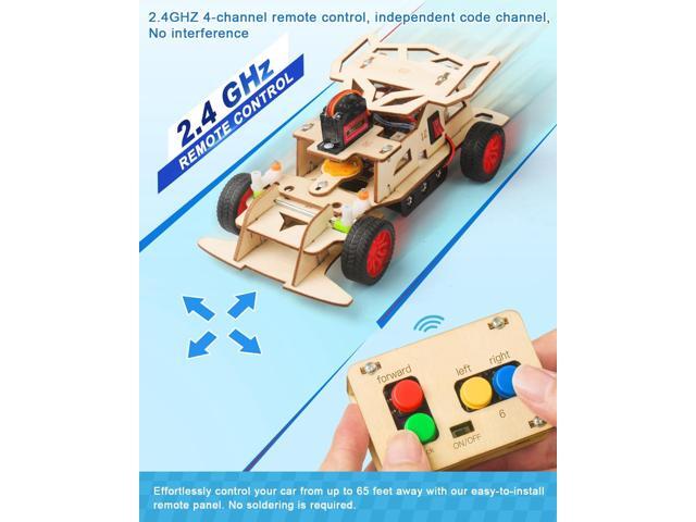 Poraxy STEM Kits for Kids Age 8-10-12, Building Remote Control Model Car, Wooden 3D Puzzles, Toys for Ages 8-13, Science Educational Projects...