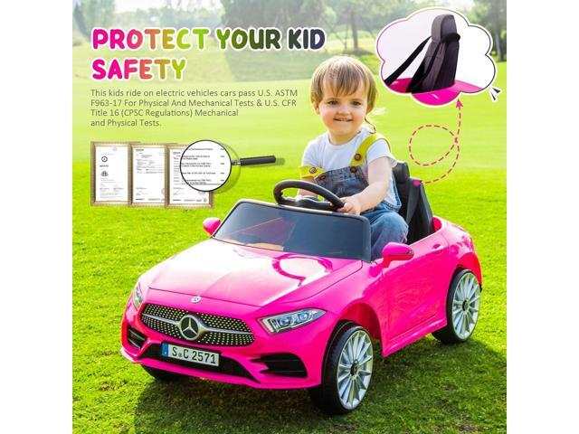 12v Battery Kids Ride on Electric Vehicles Cars Power Wheel Toy Mini Car for Age 1-6 Toddler Baby to Drive with Steering Remote Control Mercedes...