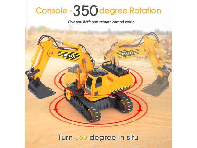 DOUBLE E Remote Control Excavator Toy 2 Batteries RC Excavators Sandbox Digger Hydraulic Construction Toys Vehicles Birthday Gift for Boys Kids...
