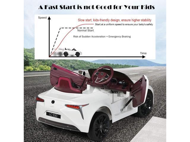 Costzon Ride on Car, Licensed Lexus LC500, 12V Battery Powered Car w/Remote Control, 3 Speed, LED Lights, Horn, MP3 & USB, Slow Start, Spring...