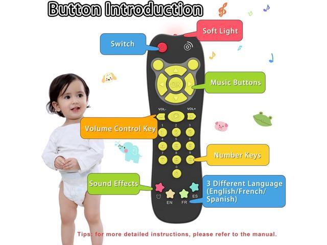 KALUYA Baby TV Remote Toy, Toddlers Remote Control Toy Kids Realistic Play Remote Early Educational Baby Musical Toys with Light and Sound English...