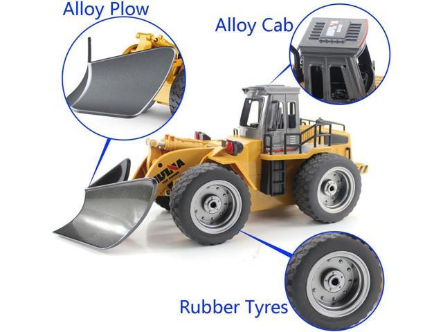 fisca RC Truck Remote Control Snow Plow 6 Channel 2.4G Alloy Snow Sweeper Vehicle 4WD Tractor Toy with Lights for Kids