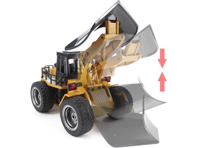 fisca RC Truck Remote Control Snow Plow 6 Channel 2.4G Alloy Snow Sweeper Vehicle 4WD Tractor Toy with Lights for Kids