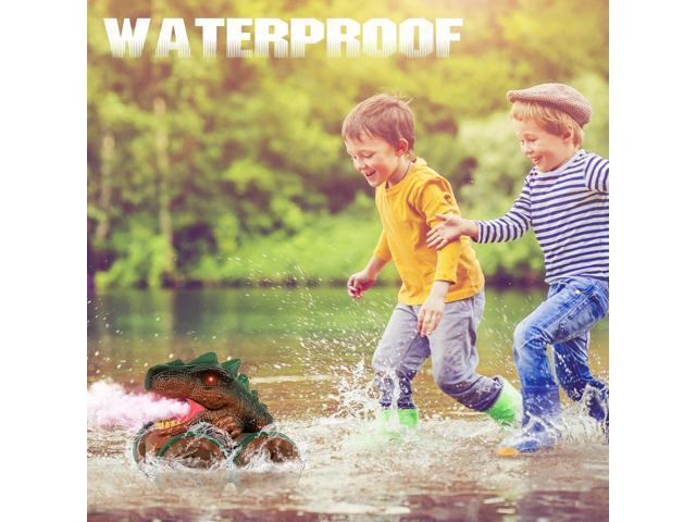 Cheerwing Remote Control Car Dinosaur Toys for Kids Boys,2.4GHz RC Dinosaur Car with Light,Spray,Sound Function,All Terrain Amphibious Waterproof...