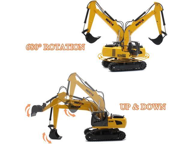 Fistone RC Semi Truck & Excavator Toy Set, 2.4Ghz Remote Control Flatbed Truck with Excavator Toys, 1:24 RC Semi-Trailer Engineering Tractor with...