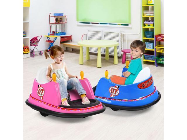 HONEY JOY 12V Toddler Bumper Car, Battery Powered Baby Ride on Bumper Car, Dual Joysticks, Flashing LED Light & 360 Degree Spin, Electric Vehicle...