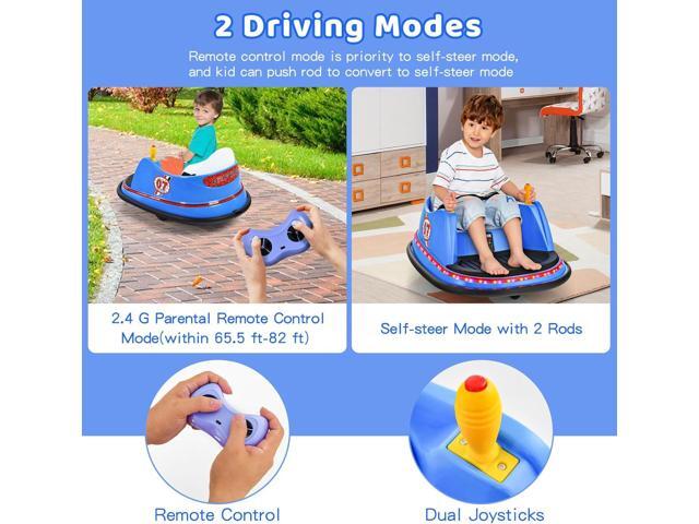 HONEY JOY 12V Toddler Bumper Car, Battery Powered Baby Ride on Bumper Car, Dual Joysticks, Flashing LED Light & 360 Degree Spin, Electric Vehicle...