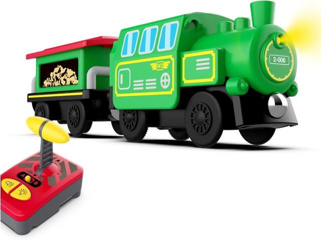 Wooden Train Accessories Battery Operated Locomotive Train, Remote Control Train for Track Set, Powerful Engine Train Vehicles Fit All Major Brands...