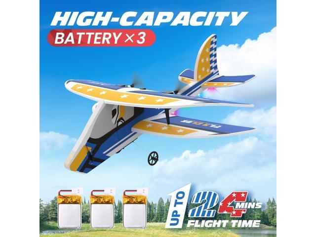 DEERC RC Plane, 2.4GHZ Remote Control Airplane W/ 3 Batteries & 6-axis Gyro Stabilizer, 2CH RTF RC Glider Toy for Beginners Kids Boys Girls Adults